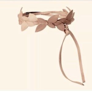 ADA COLLECTION SAGE WRAP BELT NUDE LEATHER LEAVES